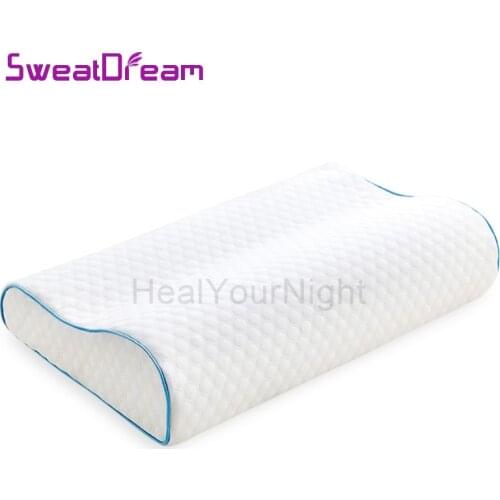 White Memory Foam Pillow for Sleeping Bed Pillow for Neck Pain Orthopedic Pillow Massage Cervical Protection for Bedroom Pillows