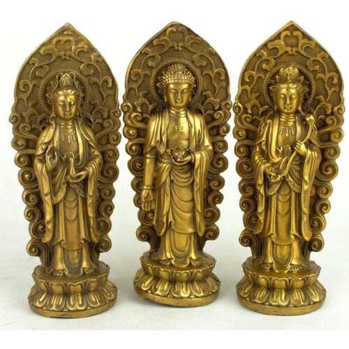 Pure copper, the three saints of the west, buddha statue, Amitabha, Guanyin , Mahasthamaprapta Bodhisattva, 3 style optional