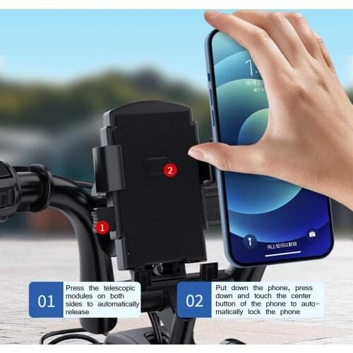 Aluminum Alloy Mobile Phone Bracket Shockproof Metal Holder Fit For 4.7-6.7 Inches Phone MTB Road Bike Accessories
