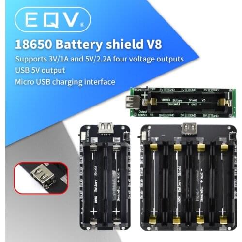 Two Voltage 18650 Lithium Battery Shield V8 Mobile Power Expansion Board Module 5V/3A 3V/1A Micro USB For Arduino ESP32 ESP8266