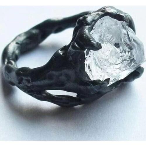 Irregularity Crystal Rings For Women Vintage White Zircon Rings For Men Black Jewelry Wedding Ring Couple Lover Ring Gifts Party