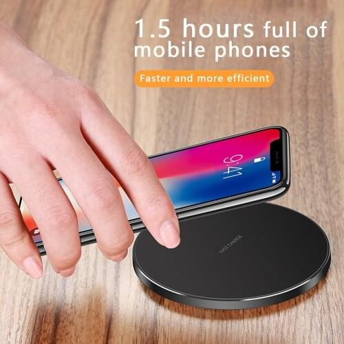 Round QI wireless charger ultra-thin smart new wireless mobile phone charger fast charge transmitter for iphone 11/11 pro /11 XR