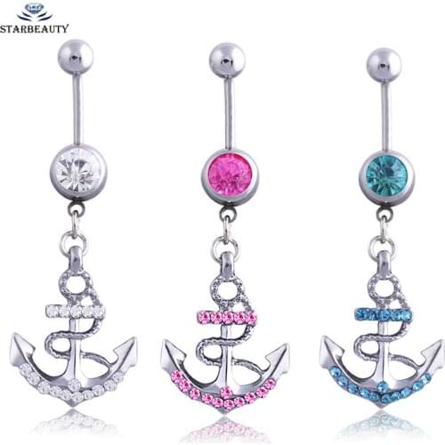 Cool Anchor Pendant Belly Button Earrings Stainlees Steel Earrings for the Belly Men Punk Accessories Jewelry Friends Gift
