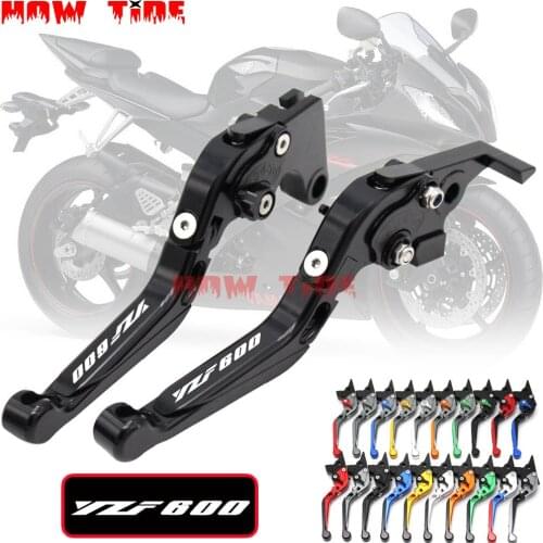 Laser Logo(YZF600) CNC Adjustable Motorcycle Brake Clutch Levers For Yamaha YZF600 R6 YZF 600 1999 2000 2001 2002