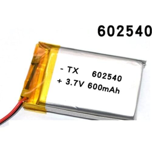 Lithium Ion Polymer 602530 Battery 3.7v 600mAh Lithium Battery For MP4 MP5 GPS Smart Watch Driving Recorder