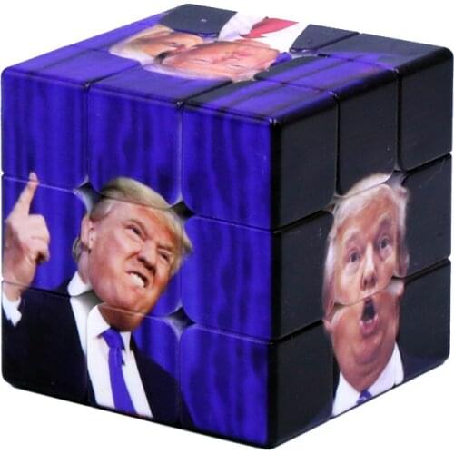 Magic Cube Magnetique Trump Portrait UV Printing Speed Cube Idiot Spokesperson Puzzle Cube Stress Reliever Toys Neo Cube