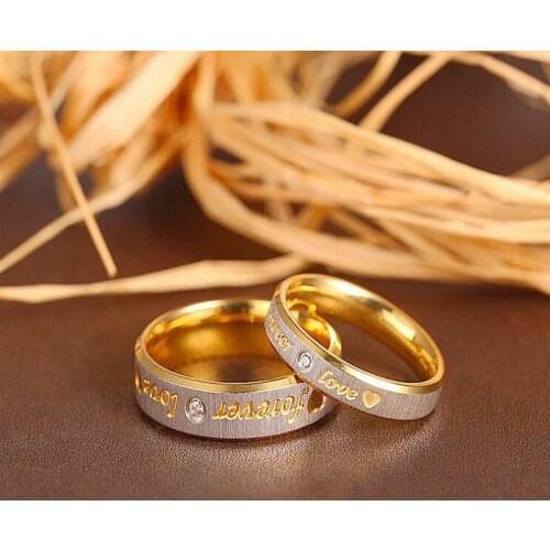 Eternal Love Ring Couple Ring Set with Zircon Pair Ring Bride Engagement Party Wedding Promise Ring Jewelry Surprise Gift