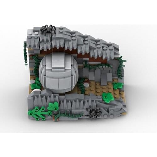 MOC Famous American Movie Rolling Stone Scene Building Blocks Sets Mysterious Ancient Temple Adventurer Landscape Assemble Toys