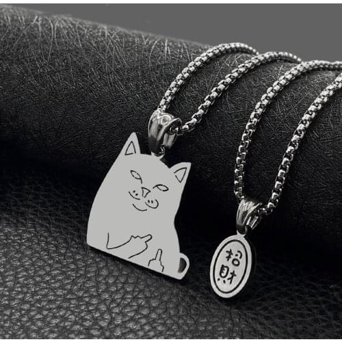 Fashion titanium steel animal necklace pendant wild simple accessories hip-hop titanium steel pendant necklace hot sale