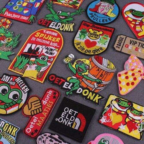 Embroidery Patch Oeteldonk Embleem Embroidered Patches For Clothes Pepe Frog Iron On Patches For Clothes Accessories Stickers