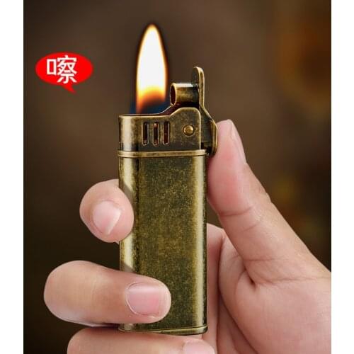Everyday durable metal kerosene lighter、Simple mechanical Windproof retro trench brass gasoline lighter