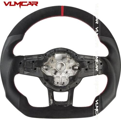 Custom Alcantara And Black Perforated Leather Steering Wheel For VW MK7/GTI/GTS/R/Rline/GTD