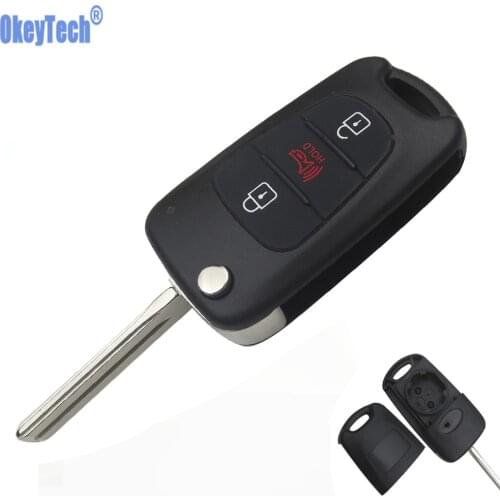 OkeyTech Flip Folding Remote Key Shell Case For KIA Rondo Rio Soul Sportage Sorento K5 K2 For Hyundai I20 I30 I35 Fob Cover