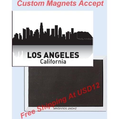 USA Travel Magnets Gifts ,Los angeles City Skyline CA,USA Souvenir Fridge Magnet 5699