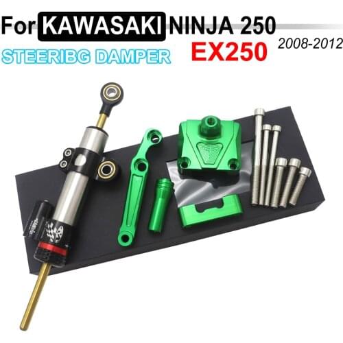 Motorcycle Steering Stabilize Damper Bracket Mount CNC Motorbike For KAWASAKI NINJA250R EX250 EX 250 2008 2009 2010 2011 2012