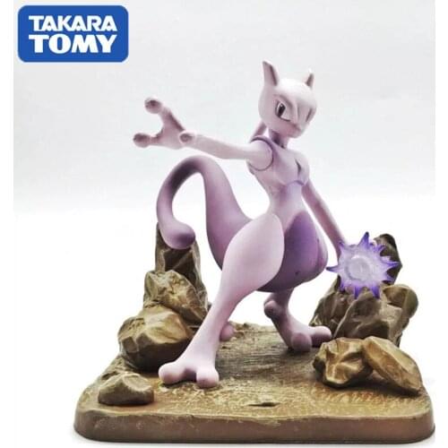 Tomy 10cm Pokemon Pokego Detective Mewtwo PVC Action Figure Home Office Decoration Collection Model Gifts Toys for Children