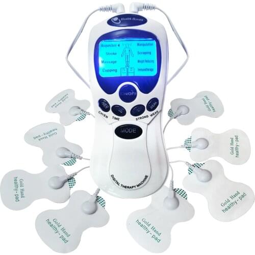 8 Modes Body Massage Electric EMS Muscle Stimulation TENS Unit Machine Electronic Pulse Physiotherapy Massager 8 Pad Health Care