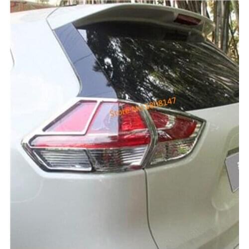 Car rear tail back Light lamp cover frame stick styling ABS Chrome trim 4pcs For Nissan X-trail xtrail T32/Rogue 2014 2015 2016