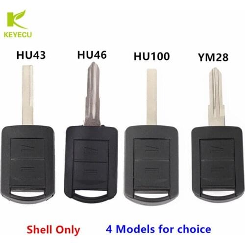 KEYECU Replacement Car Key Shell Case Fob 2 Buttons For Vauxhall Opel Corsa Agila Meriva Combo With HU43/HU46/HU100/YM28 Blade
