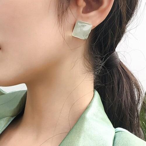 Find Me Color Square Stud Earrings Creative Resin Earrings For Women Summer Fashion Jewelry Accessories