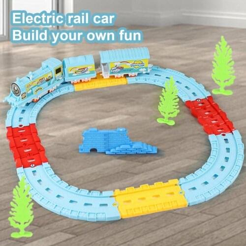 1 Set Railway Train Toy High Simulated Car Toy Funny DIY Tracks Train Model Toy for Children