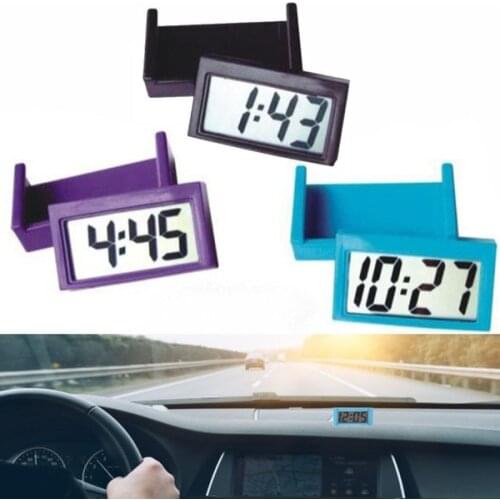 1 Pc Small Self Adhesive Car Desk Clock Electronic Watch Gauges Digital LCD Screen Car Accessories
