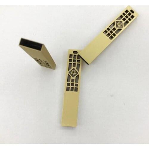 100 Pieces No logo Metal Chinese characters for luck USB Shell they suitable for Long UDP flash It is no memory chip