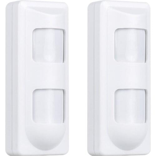 2pcs Wired Dual PIR+MW Motion Sensor Detector Outdoor Waterproof Home Alarm Security System with Pet Friendly Lens
