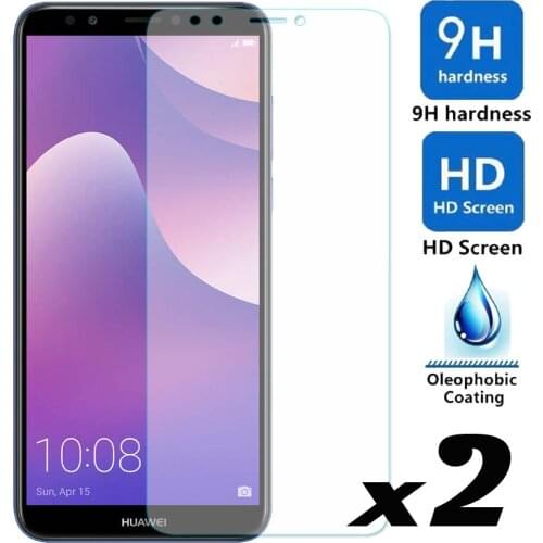 2pcs Explosion-proof Tempered Glass Screen Protector Anti Scratch Bubble Free Front Glass Films For Huawei Y7 2018/Y7 Prime 2018