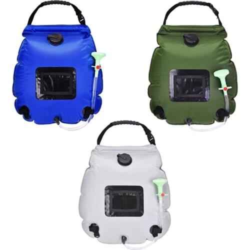 3 Color Water Bag 20L Solar Outdoor Shower Bag Portable Camping Shower Heating Hiking Waterzak With Hose For Camp
