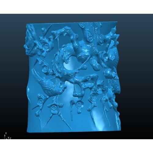 3D model relief for cnc in STL format pen container Magpie and wintersweet Pen holder