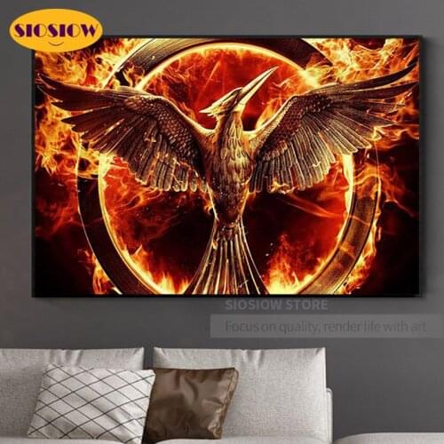 5D DIY Diamond Painting Fire Phoenix Full Square Round Drill 3D Daimond Cross-Stitch Patterns Mosaic Embroidery Decor Home Room