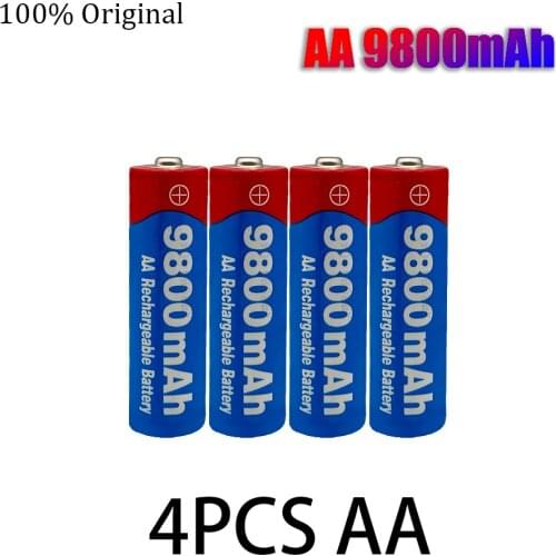 4~20pcs/lot Brand AA rechargeable battery 9800mAh 1.5V New Alkaline Rechargeable batery for led light toy mp3 Free shipping