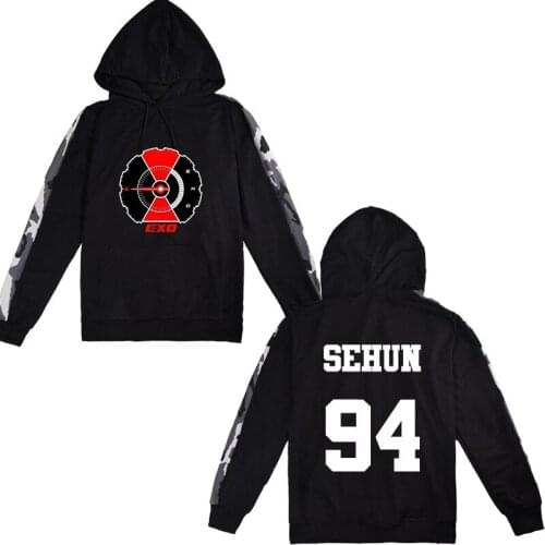 KPOP EXO 5th Album DON'T MESS UP MY TEMPO BAEKHYUN D.O. Hip Hop Hooded Sweatshirt Long Sleeve causal Tops Pullovers sweatshirts