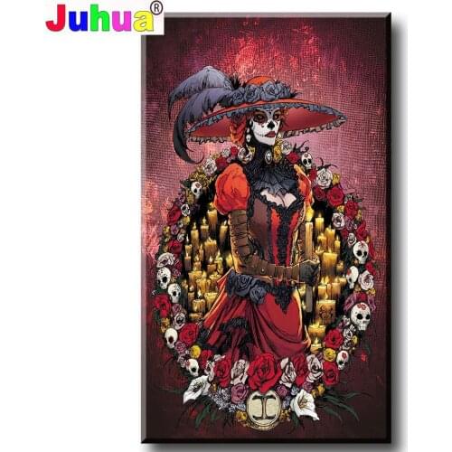 Diy Diamond Painting Skull Vicious Woman Home decoration, Picture Of rhinestone mosaic embroidery kits full square round drill
