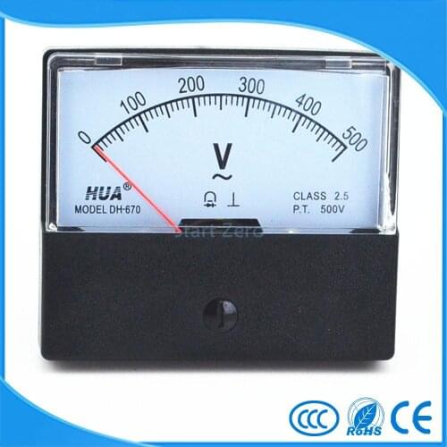 AC 0-500V Analog Panel Meter voltmeter Gauge DH-670
