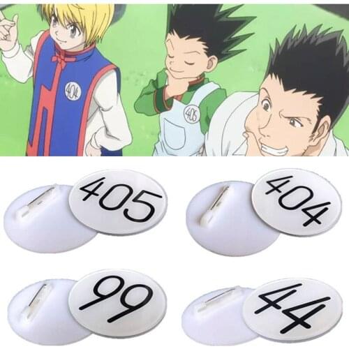 Anime HUNTER×HUNTER Number Pin Badge Cosplay GON·FREECSS Kurapika Killua Zoldyck PVC Brooch Pins Collection Costume Props