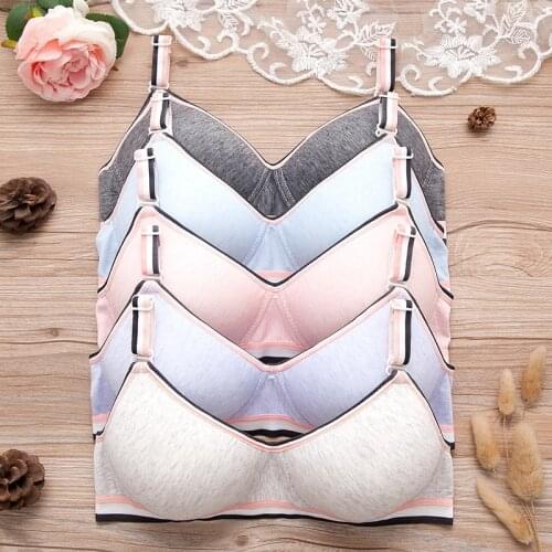 Non-steel ring girls underwear cotton bra development period student movement gathered adjustment bra 12-18Y