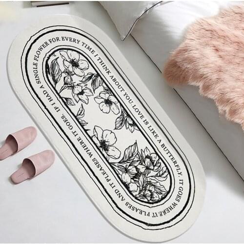 Long Bedside Mat Non-Slip Carpets Fluffy Bedside Area Rug Water Absorption Floor Mat Tapis Felpudo De La Puerta De Entrada