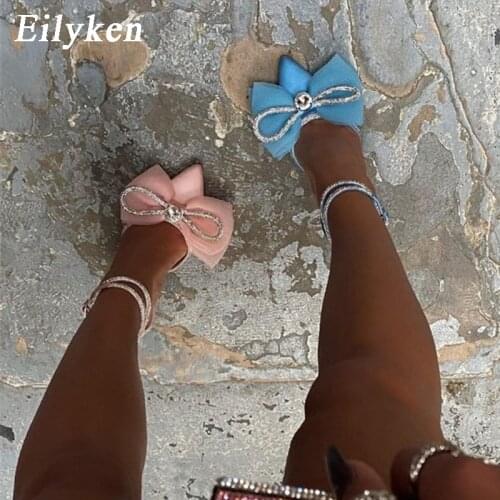 Eilyken Elegant Women Wedding Shoes Sexy Pointed Toe Ankle Buckle Strap Perspex Heels Pumps Fashion Crystal Rhinestone Sandals
