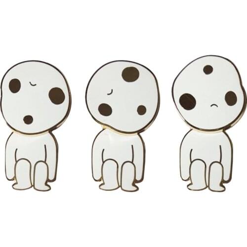 Kodama Enamel Pin Spirited Away Mononoke Brooch adorable Japanese tree elf Accessory