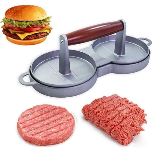 Hamburgers Mold Rice Balls/Sandwich/Meat Pie Suppress Mold Not Sticky Wood Handle Hamburgers (double)(00384)