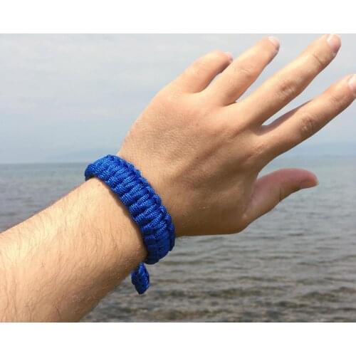 Blue Tactical Survival Cobra Adjustable Handmade Paracord Bracelet CinarExtreme