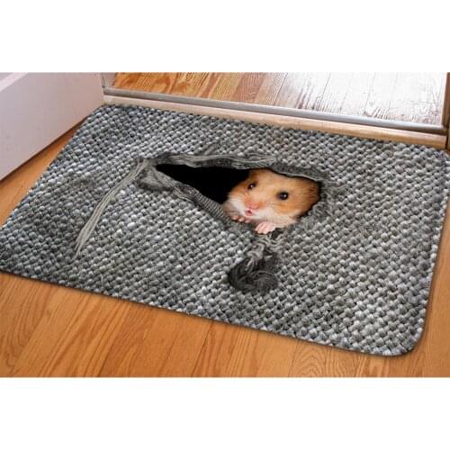 Personality 3D Print Cute Pet Entrance Doormat Living Room Bathroom Kitchen Anti-skid Rug Child Bedroom Decoration Carpets