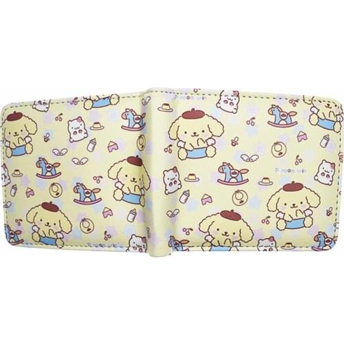 Anime Cartoon Pompompurin Wallet PU Leather Short Purse With Coin Pocket