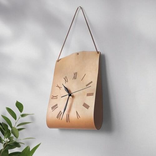 Creative PU handbag home decoration clocks wall home decor living room modern decor Rome silent wall clock dining room decor