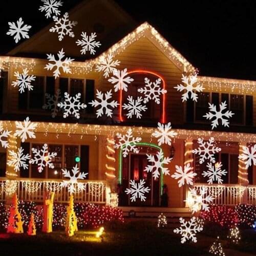 Christmas Snowflake Laser Light Snowfall Projector Moving Outdoor Garden Laser Projector Lamp For New Year Party Stage Light