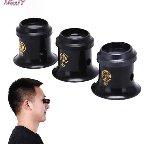 Loupe Lens BlackJeweler Tool Eye Magnifier Watch 3X 4X 5X Monocular Glass Magnifier Watch Jewelry Repair Tools