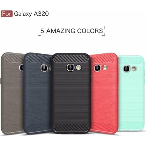 Mobile phone cases for Samsung Galaxy A3 2017,100pcs/lot,Fiber carbon rugged armor TPU protector back cover for Galaxy A320