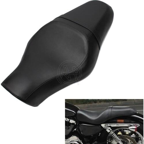 Motorcycle Black Driver Rear Passenger Two Up Seat for Harley Sportster XL 883 1200 48